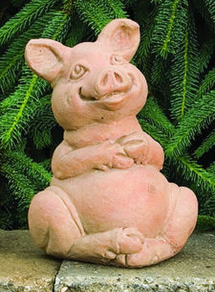 Peaches Pig Statue Happy Garden Decor